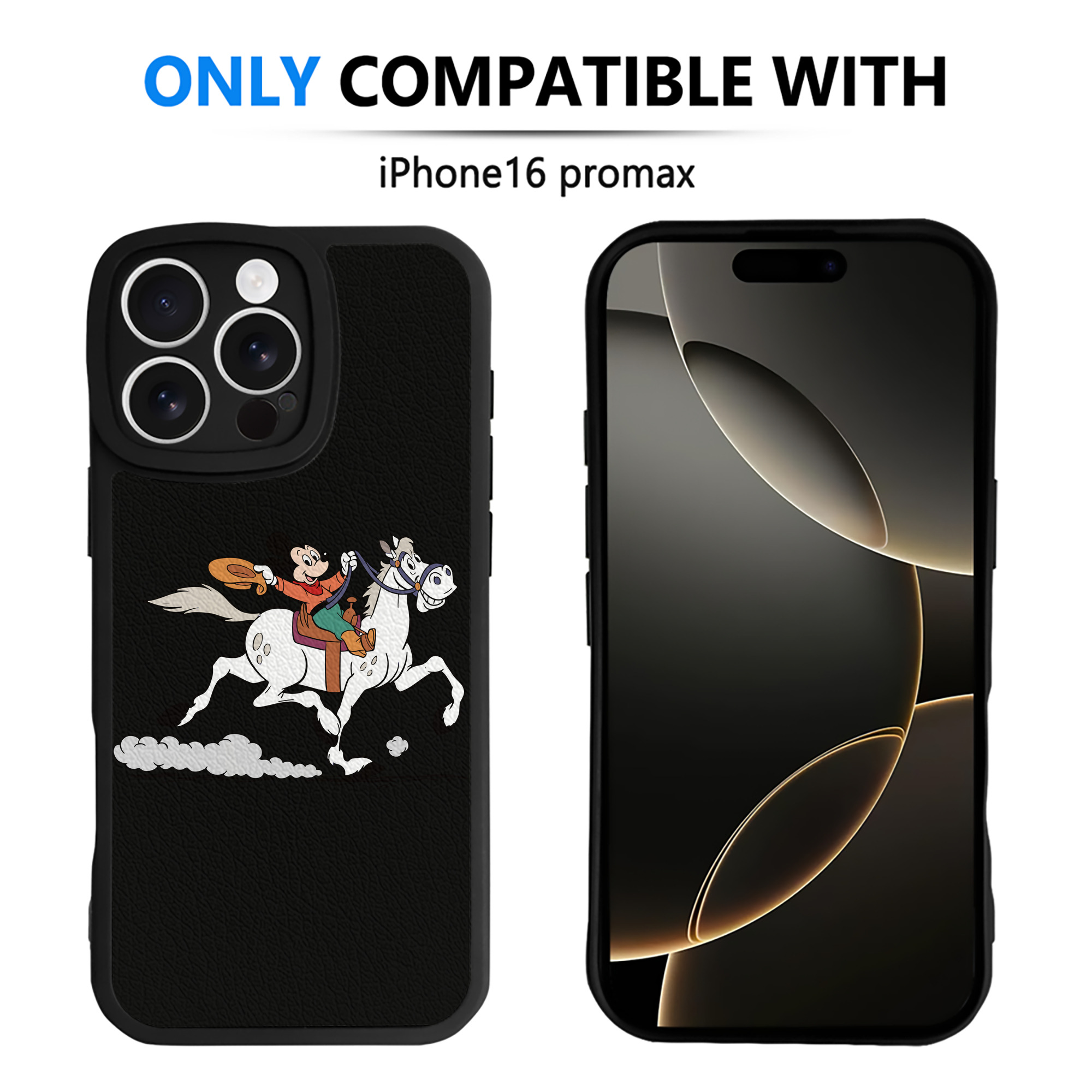 （画像用） ミッキーマウス Mickey Mouse 【iPhone 16シリーズ対応】シリコンスマホケース（レザー調） 材質：シリコン